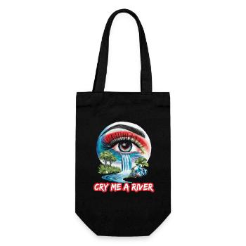 Auge mit Wasserfall für eine Kunstliebhaber - Geschenkbeutel für Flaschen - Schwarz - Vorne