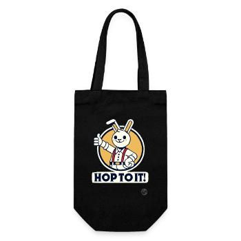 Daumen Hoch Hase - Los Geht’s! - Geschenkbeutel für Flaschen - Schwarz - Vorne