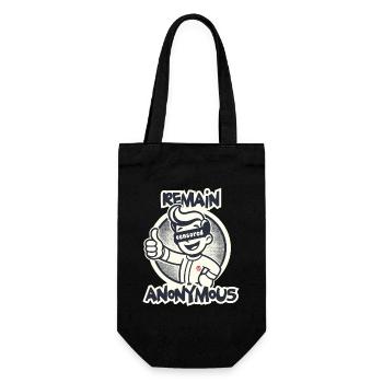 Thumbs Up For Anonymity Retro Cartoon Boy - Gift Bag for Bottles - black - Front