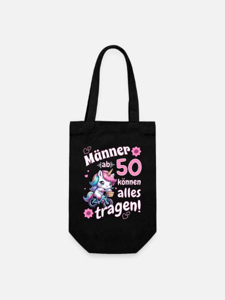 Männer ab 50. Geburtstag Mann 50 lustige Sprüche - Geschenkbeutel für Flaschen - Schwarz