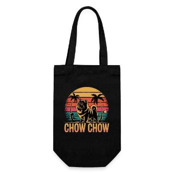 Chow Chow Hund Chinesische Hunderasse - Geschenkbeutel für Flaschen - Schwarz - Vorne