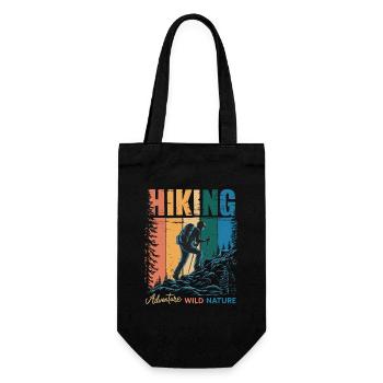Hiking Wild Nature Wandern Wanderung für einen - Geschenkbeutel für Flaschen - Schwarz - Vorne