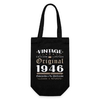 Vinatge 1946 Geburtstagsgeschenk - Geschenkbeutel für Flaschen - Schwarz - Vorne
