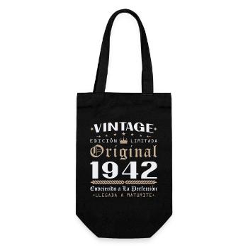 Vinatge 1942 Geburtstagsgeschenk - Geschenkbeutel für Flaschen - Schwarz - Vorne