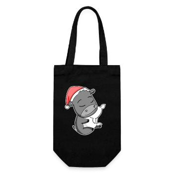 Esel Niedlich Müde Ausschlafen Weihnachten - Geschenkbeutel für Flaschen - Schwarz - Vorne