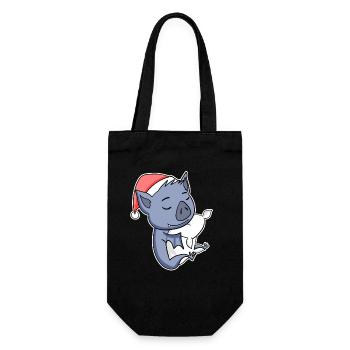 Chauve-souris mignonne fatiguée dormir à Noël - Sac à bouteille - noir - Devant