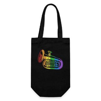 Euphonium LGBT Rainbow Instrument Euphonist - Gift Bag for Bottles - black - Front