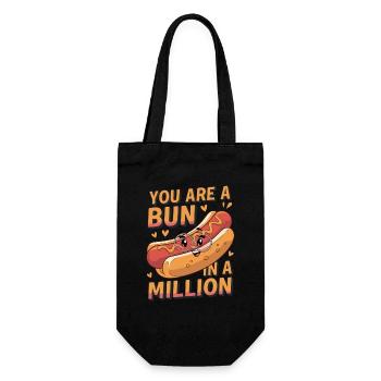 Lustiger Hot Dog für Senfliebhaber für Senf Fans - Geschenkbeutel für Flaschen - Schwarz - Vorne