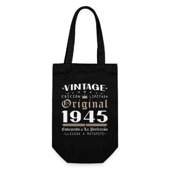 Vinatge 1945 Geburtstagsgeschenk - Geschenkbeutel für Flaschen - Schwarz - Vorne