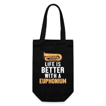 Life is Better with a Euphonium Euphonist Player - Gift Bag for Bottles - black - Front