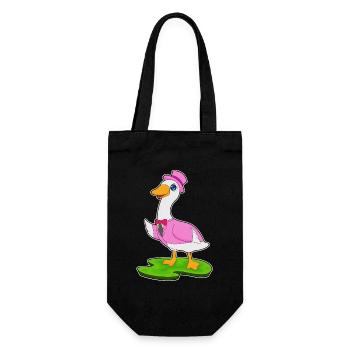 Ente Bräutigam Zylinder Hochzeit - Geschenkbeutel für Flaschen - Schwarz - Vorne