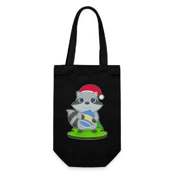 Raccoon Christmas Christmas Ball - Gift Bag for Bottles - black - Front