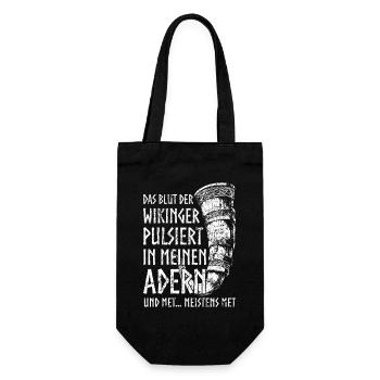Funny Toast Met Drinking Horn Germanic Humor - Gift Bag for Bottles - black - Front