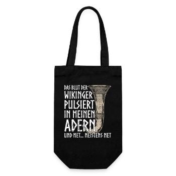 Funny Toast Mead Drinking Horn Viking Humor - Gift Bag for Bottles - black - Front