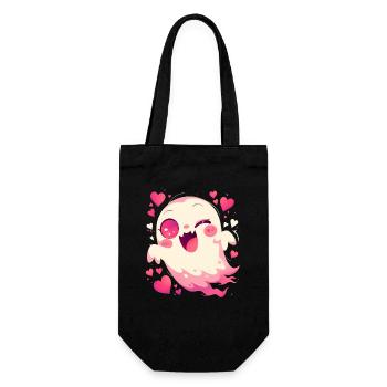 Cute Halloween Ghost Heart Ghost Haunted - Gift Bag for Bottles - black - Front