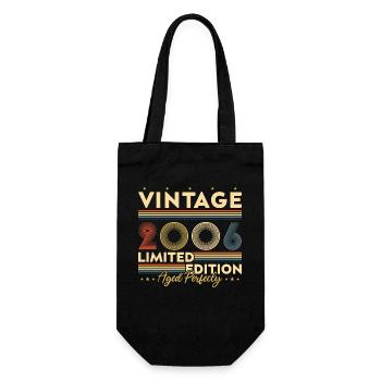 Vinatge 2006 Geburtstagsgeschenk - Geschenkbeutel für Flaschen - Schwarz - Vorne