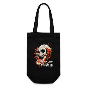 Scary Halloween - Totenkopf Kostüm - Geschenkbeutel für Flaschen - Schwarz - Vorne