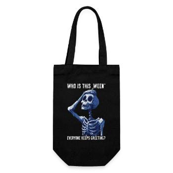 Halloween drôle squelette meme cadeau effrayant - Sac à bouteille - noir - Devant