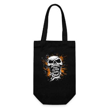 Halloween Böser alter Mann Kostüm - Totenkopf - Geschenkbeutel für Flaschen - Schwarz - Vorne