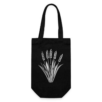 5 ears of grain wheat - Gift Bag for Bottles - black - Front