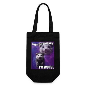 I'm Not Like Other Girls Opossum Possum Meme - Gift Bag for Bottles - black - Front