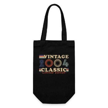 2004 Vintage Retro Geburtstagsgeschenk - Geschenkbeutel für Flaschen - Schwarz - Vorne
