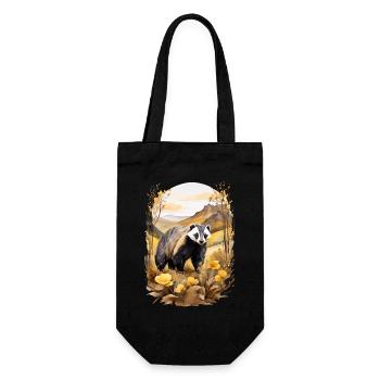 Badger in the mountains - Gift Bag for Bottles - black - Front