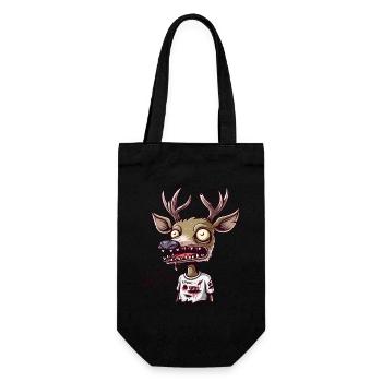 Completely exhausted reindeer asks Walter for more - Gift Bag for Bottles - black - Front