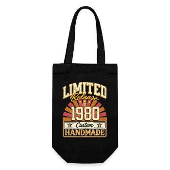 Limited 1980 Lustige Sprüche Geschenk Geburtstag - Geschenkbeutel für Flaschen - Schwarz - Vorne