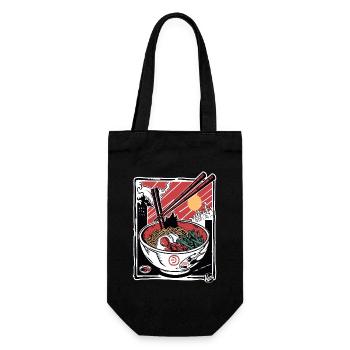 Angriff der Ramen-Stäbchen - Geschenkbeutel für Flaschen - Schwarz - Vorne