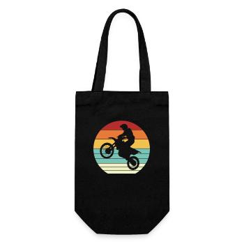 Retro Motorcycle Racing Supermoto Riders Motocross - Gift Bag for Bottles - black - Front