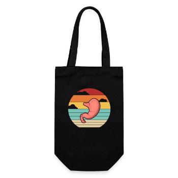 Retro Gastroenterologe Magenbypass Magen - Geschenkbeutel für Flaschen - Schwarz - Vorne