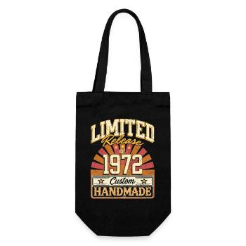 Limited 1972 Lustige Sprüche Geschenk Geburtstag - Geschenkbeutel für Flaschen - Schwarz - Vorne