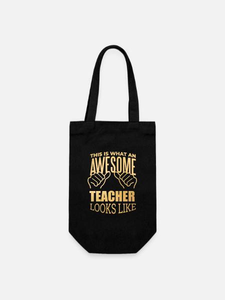 Teacher Teacher Teacher - Gavepose til flasker - sort