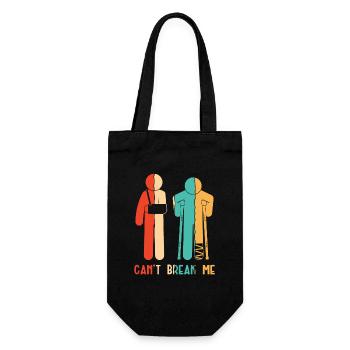 Can't Break Me Gebrochener Finger Gebrochener Arm Beinknochen - Geschenkbeutel für Flaschen - Schwarz - Vorne