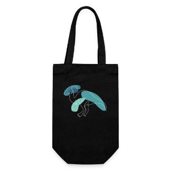 Lineart Parasaurolophini Hadrosauridae Lover - Gift Bag for Bottles - black - Front