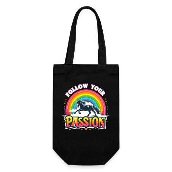 Follow Your Passion Horse Rider - Gift Bag for Bottles - black - Front