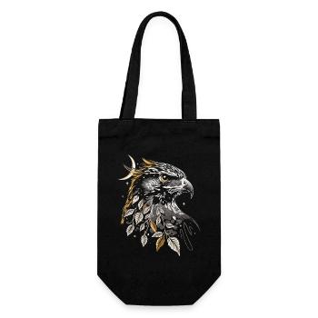 Horus Falcon & Moon - Magical Autumn Design - Gift Bag for Bottles - black - Front