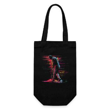 Golfer Retrowave - Geschenkbeutel für Flaschen - Schwarz - Vorne