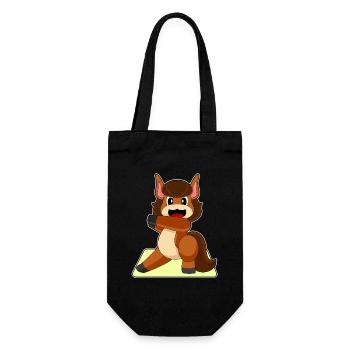 Pferd Yoga Fitness Gymnastik - Geschenkbeutel für Flaschen - Schwarz - Vorne