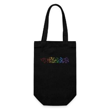 Origami LGBT Regenbogen Papierkranich Falten Eule - Geschenkbeutel für Flaschen - Schwarz - Vorne