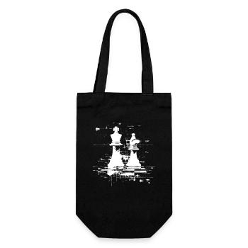 Chess Checkers and King Sketch - Gift Bag for Bottles - black - Front