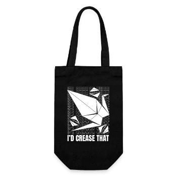I'd Crease That Owl Paper Crane Folding Master - Gift Bag for Bottles - black - Front