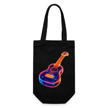 Ukulele Synthwave - Geschenkbeutel für Flaschen - Schwarz - Vorne