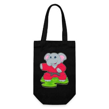 Elefant Karate Kampfsport - Geschenkbeutel für Flaschen - Schwarz - Vorne