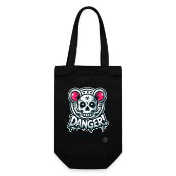 Gefährlicher Totenkopf Ratte Hamster - Geschenkbeutel für Flaschen - Schwarz - Vorne