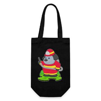 Dog Firefighter Fire Hose Fire Brigade - Gift Bag for Bottles - black - Front