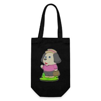 Hund Wanderer Tasche Wandern - Geschenkbeutel für Flaschen - Schwarz - Vorne