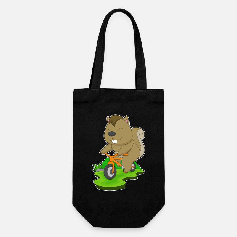 Eichhörnchen Fahrrad - Geschenkbeutel für Flaschen - Schwarz