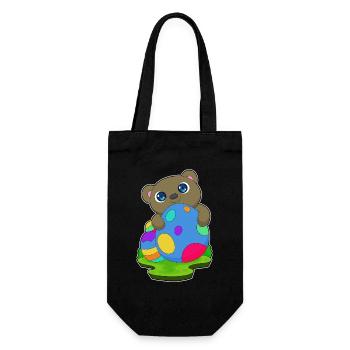 Bär Ostern Ostereier - Geschenkbeutel für Flaschen - Schwarz - Vorne